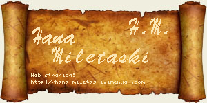 Hana Miletaški vizit kartica